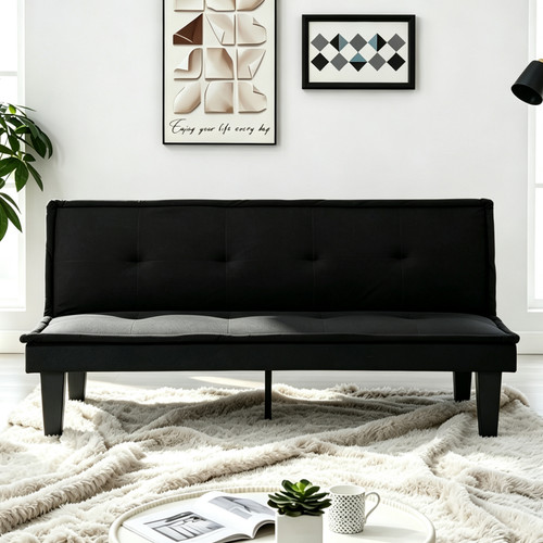 Modern faux suede futon - faux,